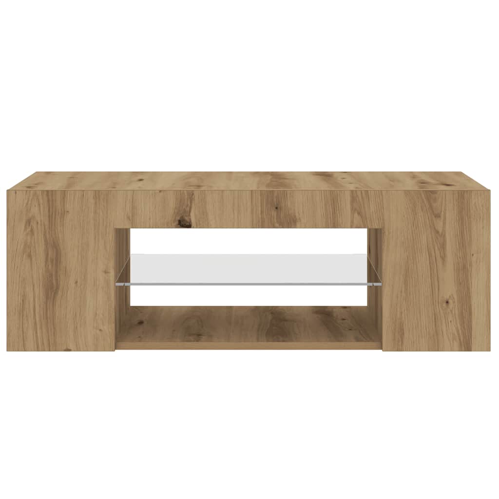 Tv-meubel met LED 90x39x30 cm bewerkt hout artisanaal eiken is nu te koop bij PeponiXL, paradijselijk wonen!
