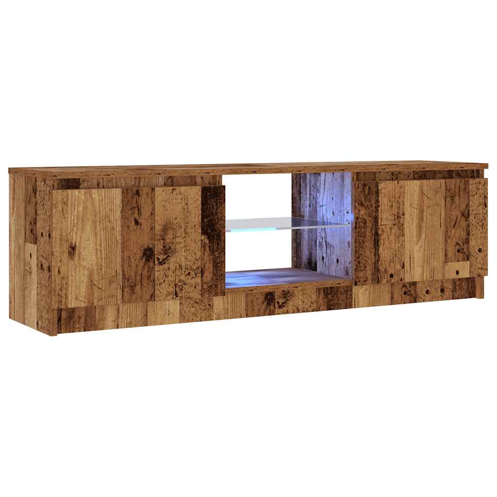 Tv-meubel met LED 120x30x36 cm bewerkt hout oud hout is nu te koop bij PeponiXL, paradijselijk wonen!