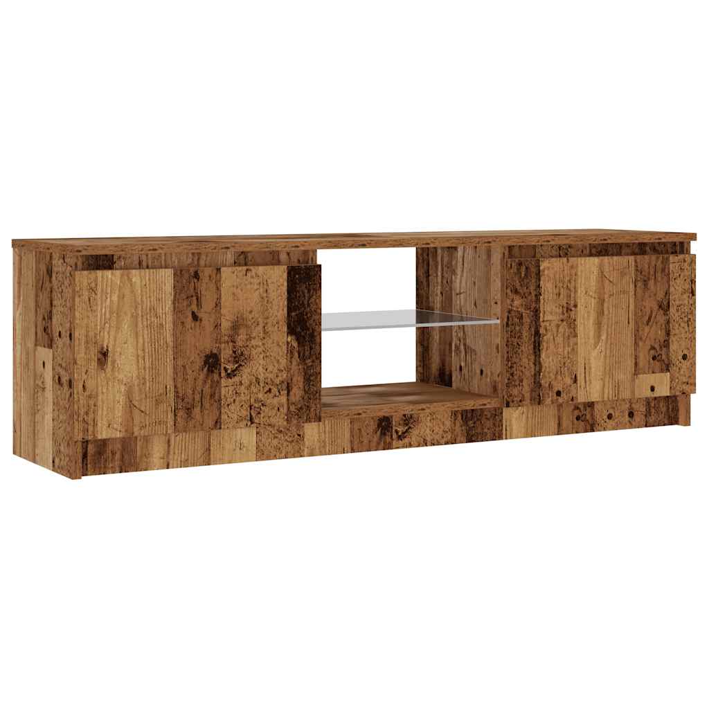 Tv-meubel met LED 120x30x36 cm bewerkt hout oud hout is nu te koop bij PeponiXL, paradijselijk wonen!
