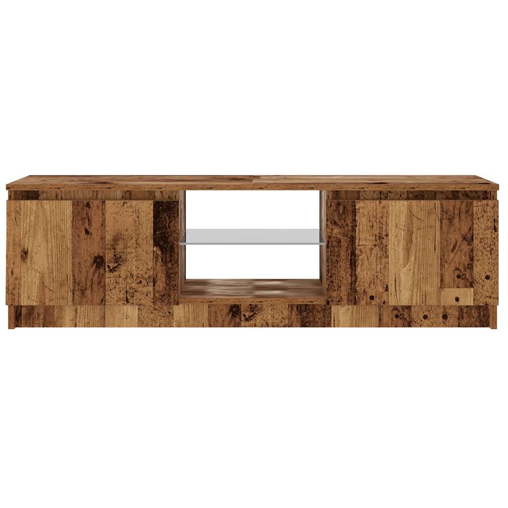 Tv-meubel met LED 120x30x36 cm bewerkt hout oud hout is nu te koop bij PeponiXL, paradijselijk wonen!