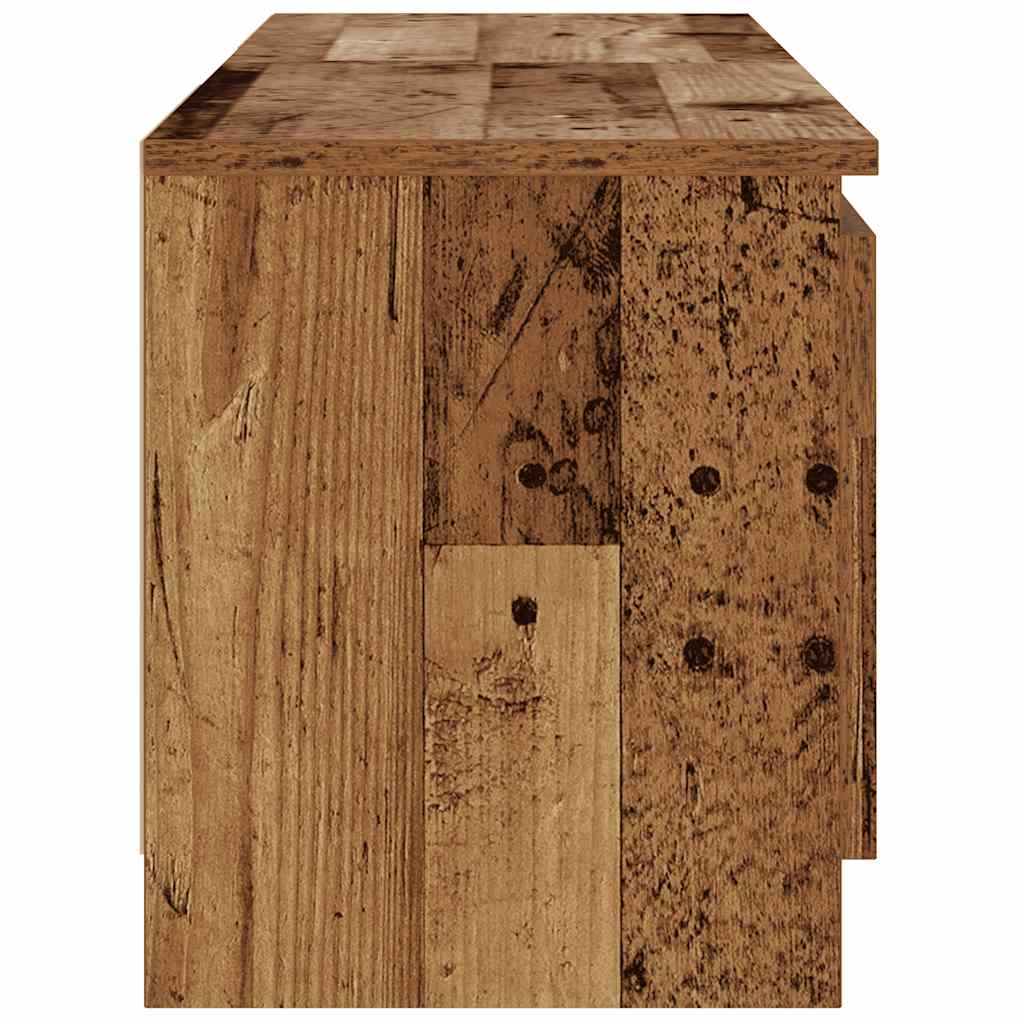 Tv-meubel met LED 120x30x36 cm bewerkt hout oud hout is nu te koop bij PeponiXL, paradijselijk wonen!