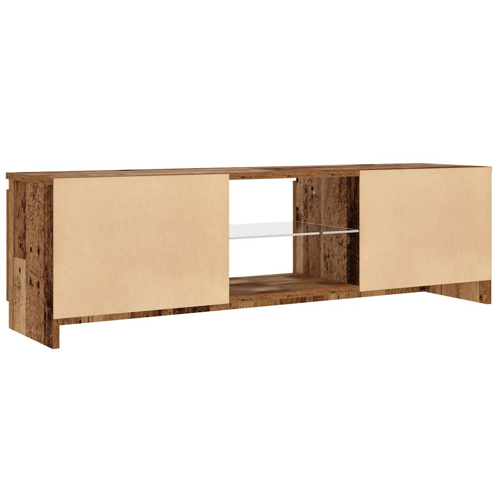 Tv-meubel met LED 120x30x36 cm bewerkt hout oud hout is nu te koop bij PeponiXL, paradijselijk wonen!