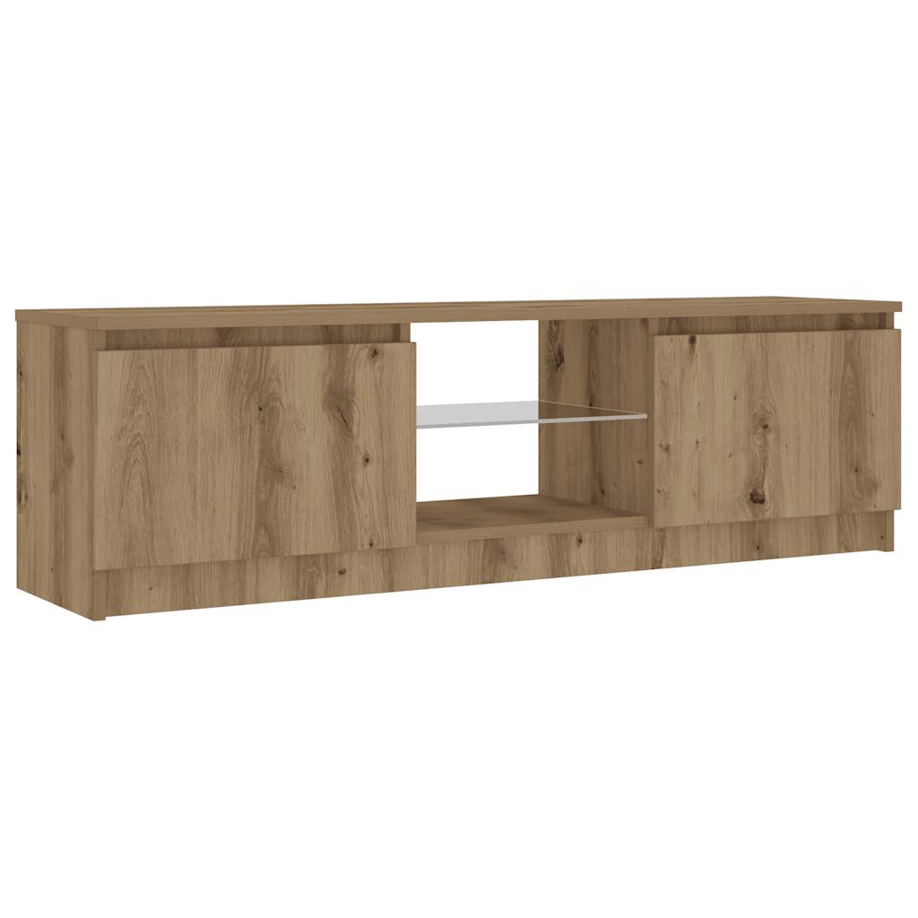 Tv-meubel met LED 120x30x36 cm bewerkt hout artisanaal eiken is nu te koop bij PeponiXL, paradijselijk wonen!