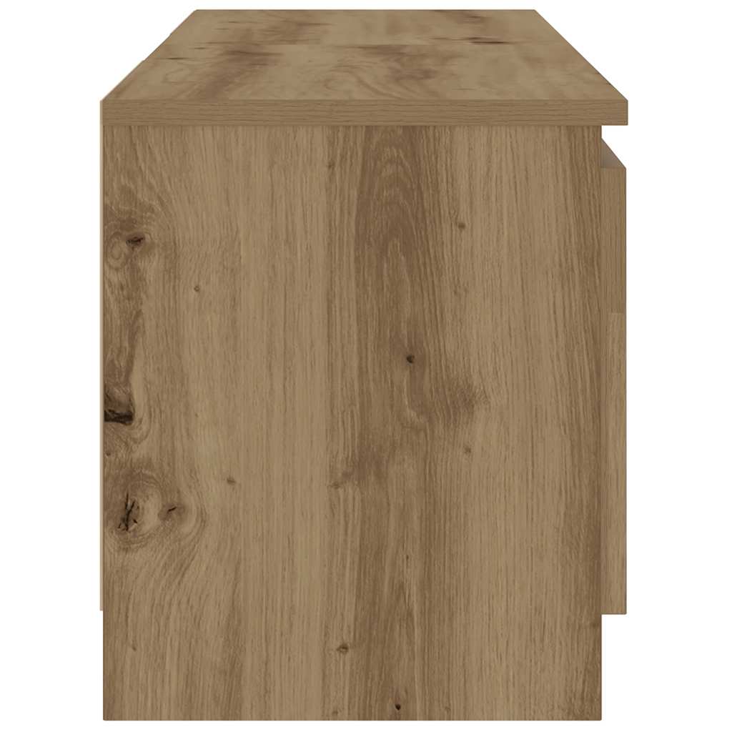 Tv-meubel met LED 120x30x36 cm bewerkt hout artisanaal eiken is nu te koop bij PeponiXL, paradijselijk wonen!