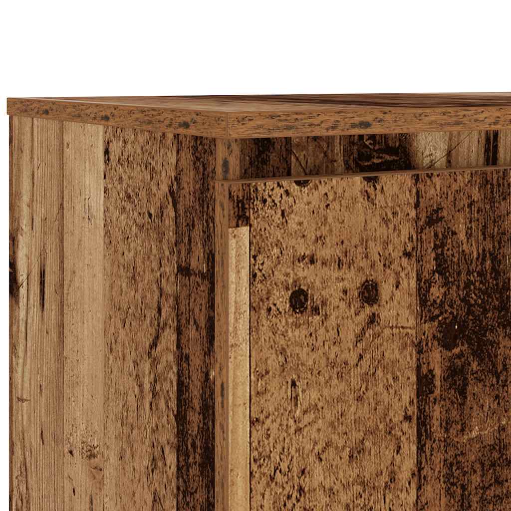 Tv-meubel met LED 140x40x36 cm bewerkt hout oud houtkleurig is nu te koop bij PeponiXL, paradijselijk wonen!