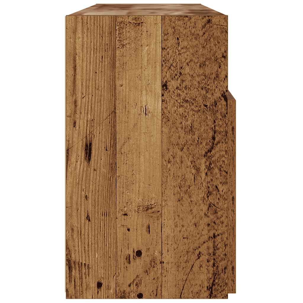 Tv-meubel met LED 120x30x50 cm bewerkt hout oud hout is nu te koop bij PeponiXL, paradijselijk wonen!