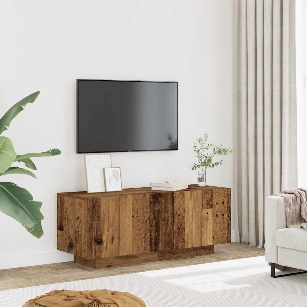 Tv-meubel 100x35x40 cm bewerkt hout oud houtkleurig is nu te koop bij PeponiXL, paradijselijk wonen!