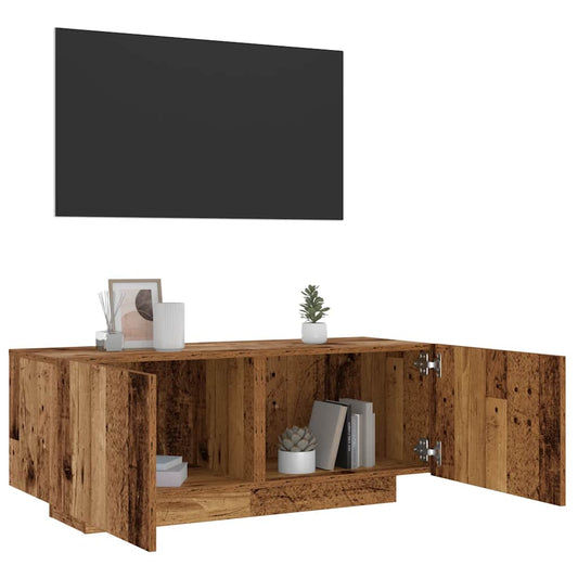 Tv-meubel 100x35x40 cm bewerkt hout oud houtkleurig is nu te koop bij PeponiXL, paradijselijk wonen!