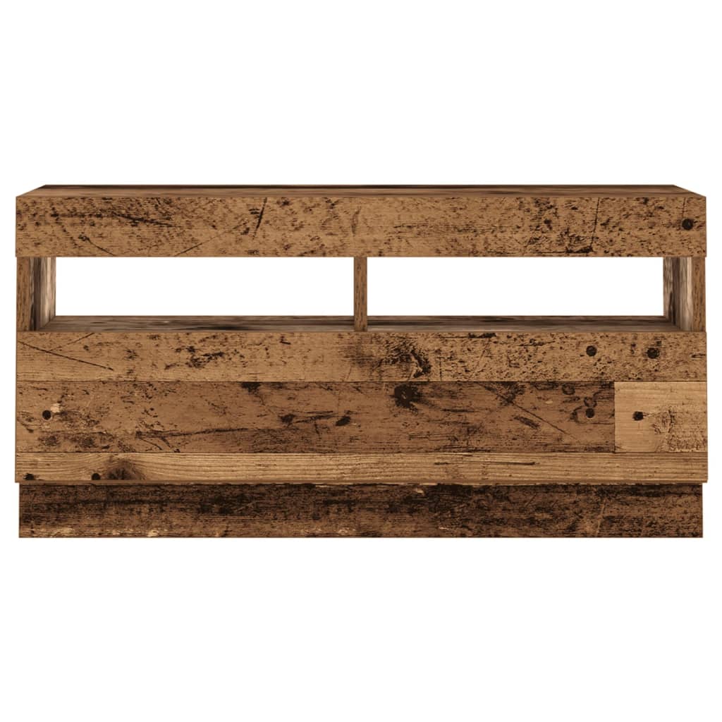 Tv-meubel met LED 80x35x40 cm bewerkt hout oud hout is nu te koop bij PeponiXL, paradijselijk wonen!