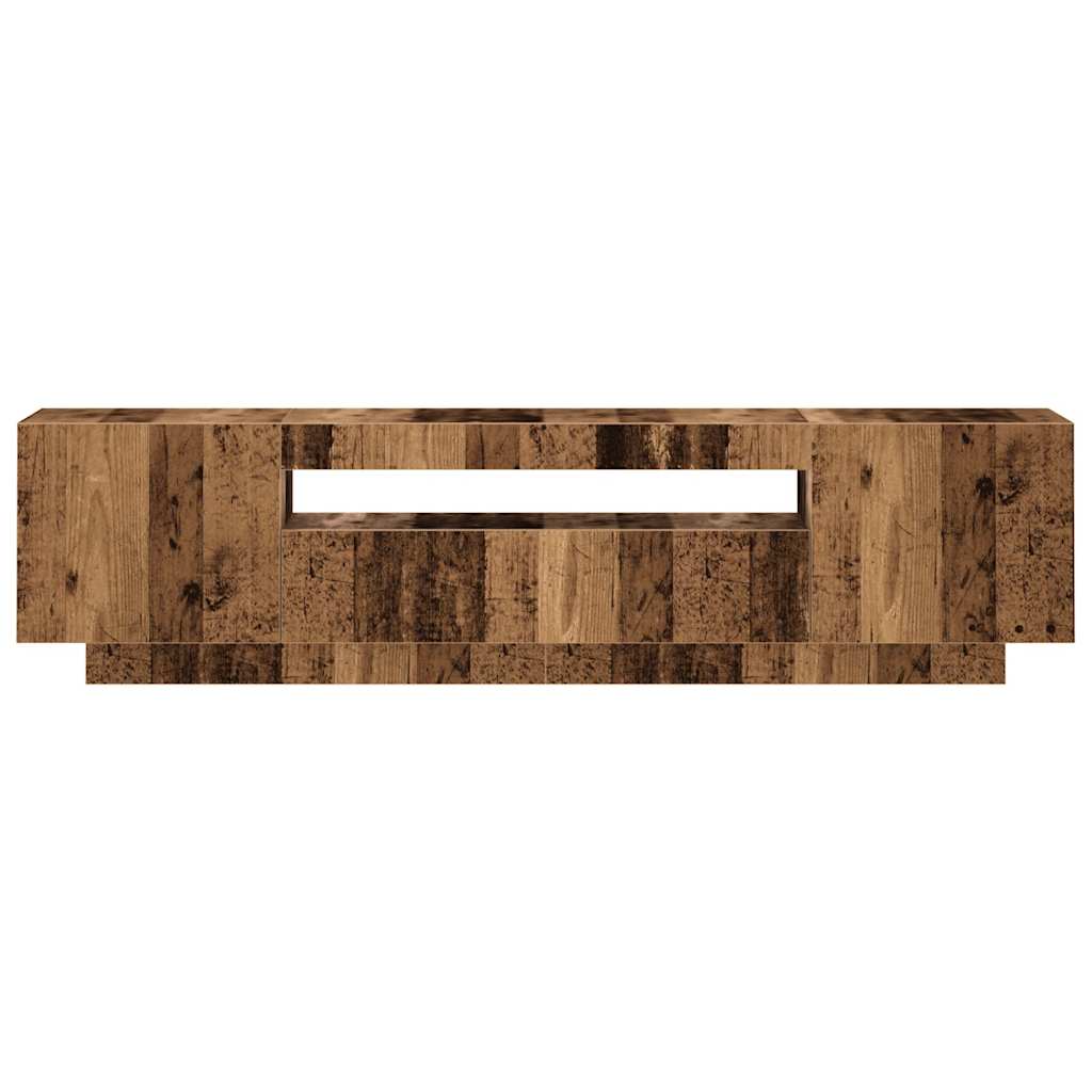 Tv-meubel met LED 160x35x40 cm bewerkt hout oud hout is nu te koop bij PeponiXL, paradijselijk wonen!