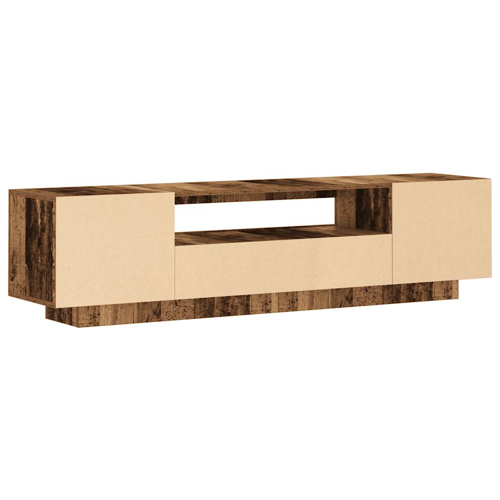 Tv-meubel met LED 160x35x40 cm bewerkt hout oud hout is nu te koop bij PeponiXL, paradijselijk wonen!