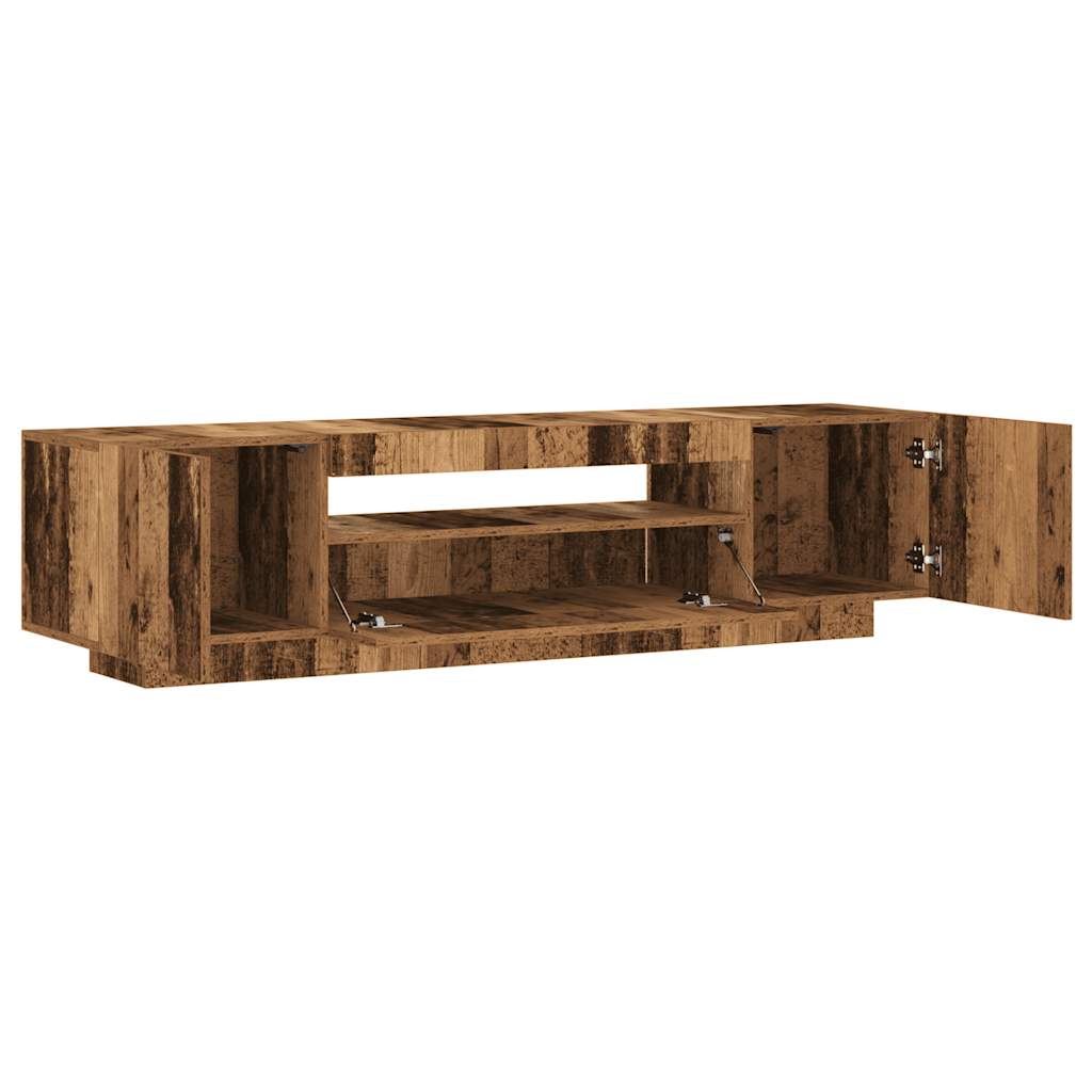 Tv-meubel met LED 160x35x40 cm bewerkt hout oud hout is nu te koop bij PeponiXL, paradijselijk wonen!
