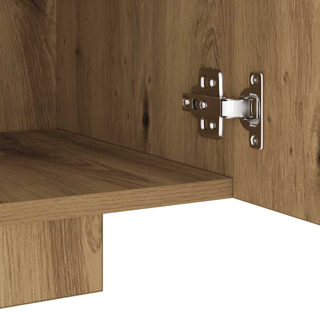 Tv-meubel met LED 160x35x40 cm bewerkt hout artisanaal eiken is nu te koop bij PeponiXL, paradijselijk wonen!