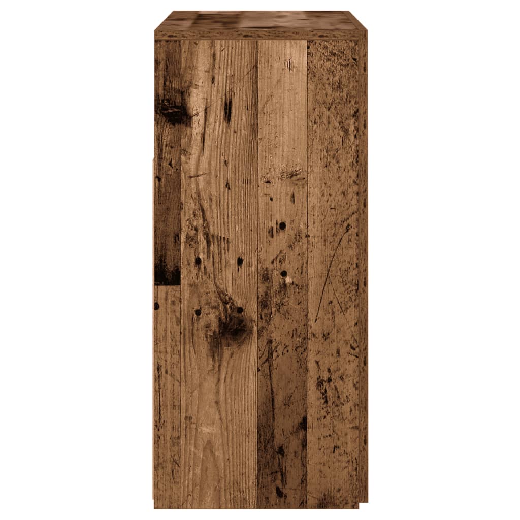 Dressoir met LED-verlichting 80x35x75 cm bewerkt hout oud hout is nu te koop bij PeponiXL, paradijselijk wonen!