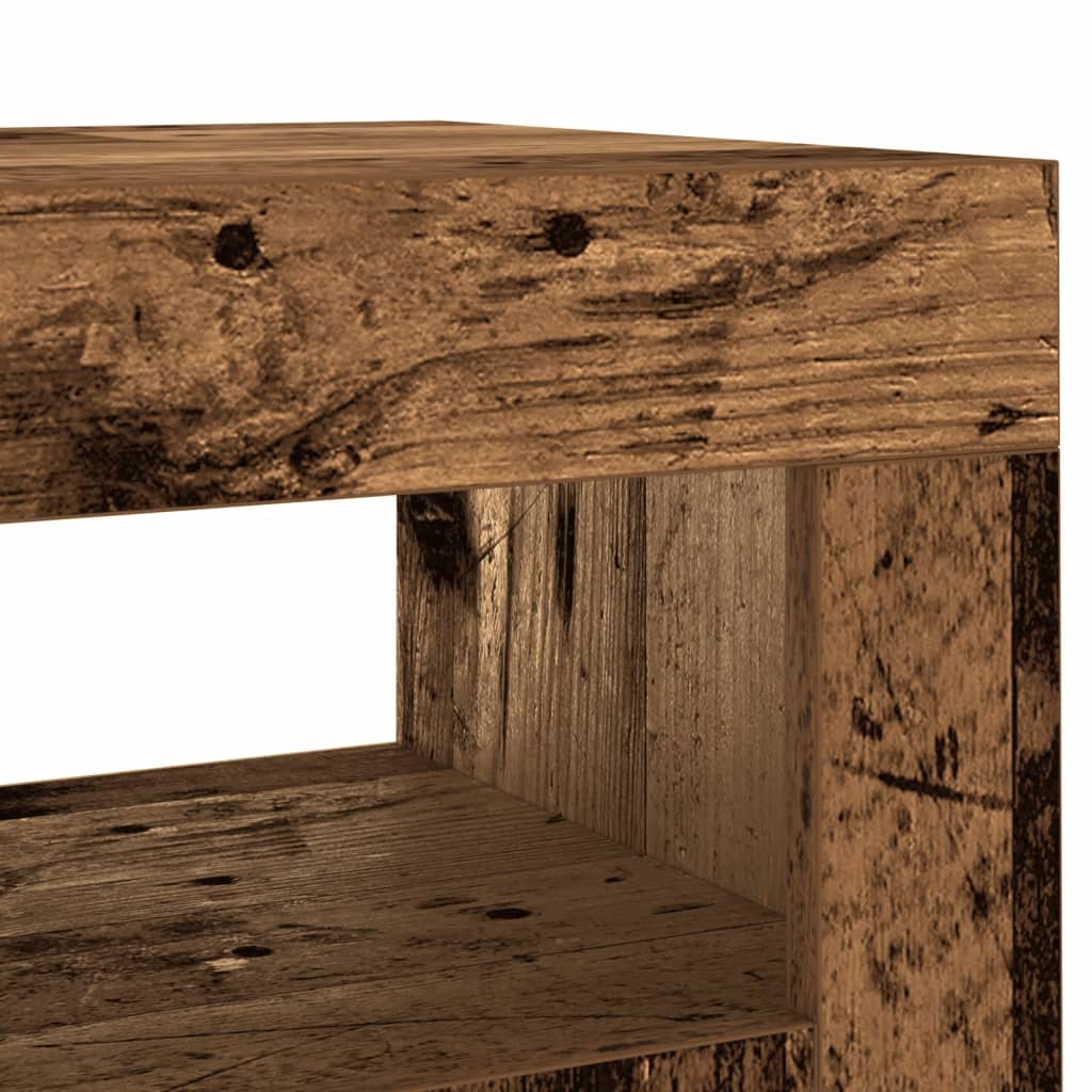 Dressoir met LED-verlichting 80x35x75 cm bewerkt hout oud hout is nu te koop bij PeponiXL, paradijselijk wonen!