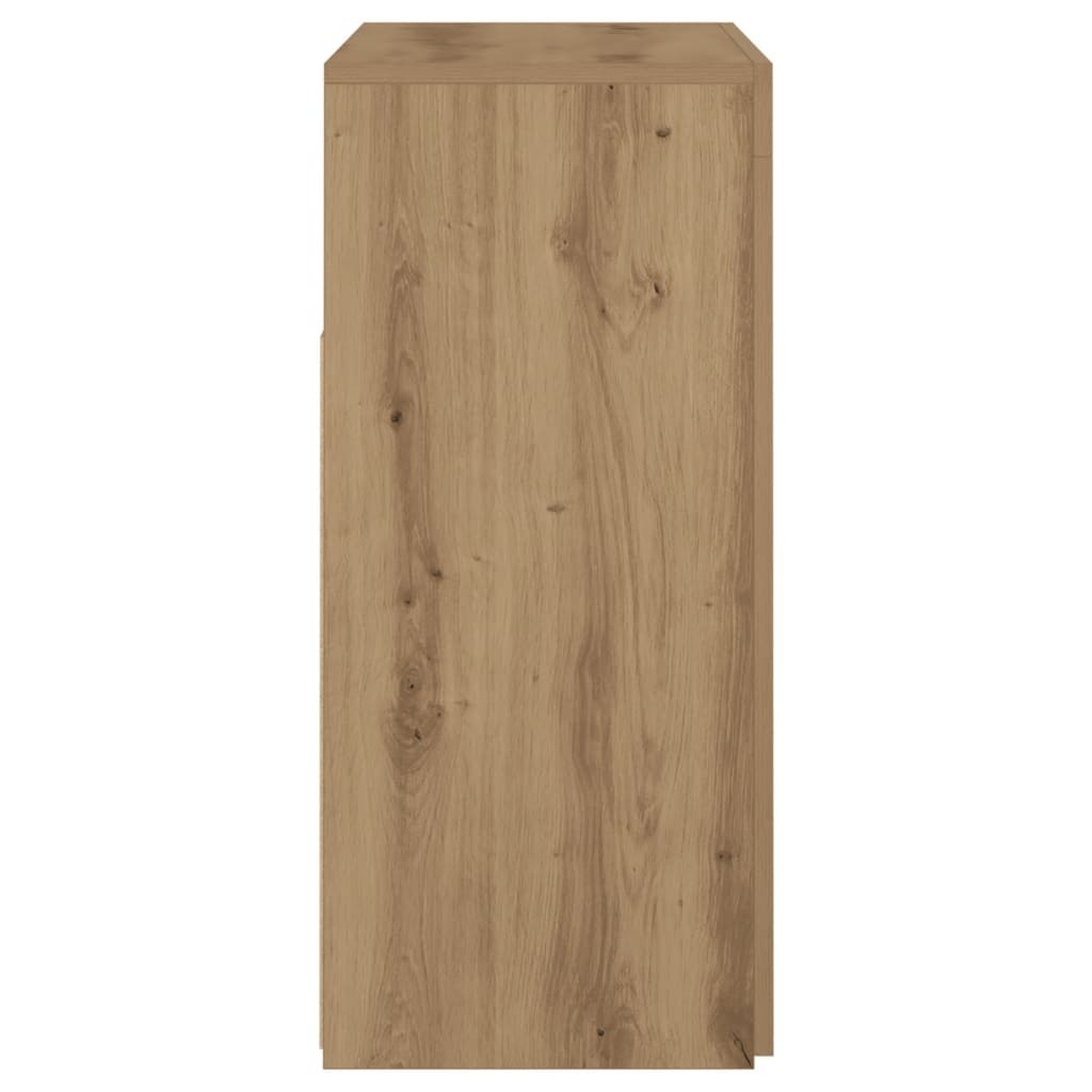 Dressoir met LED 80x35x75 cm bewerkt hout artisanaal eiken is nu te koop bij PeponiXL, paradijselijk wonen!