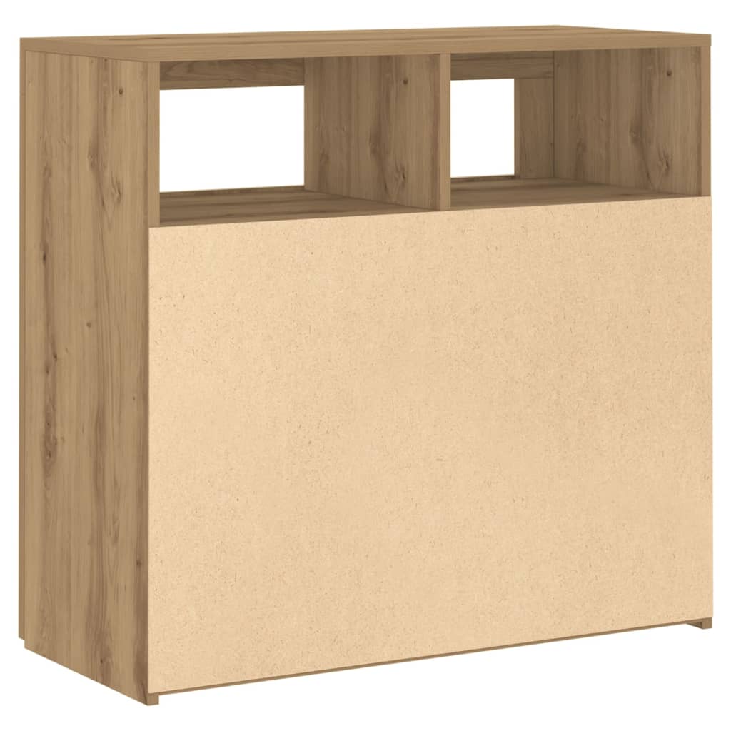 Dressoir met LED 80x35x75 cm bewerkt hout artisanaal eiken is nu te koop bij PeponiXL, paradijselijk wonen!