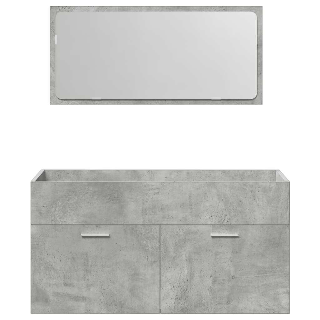 Badkamerkast met spiegel bewerkt hout betongrijs is nu te koop bij PeponiXL, paradijselijk wonen!