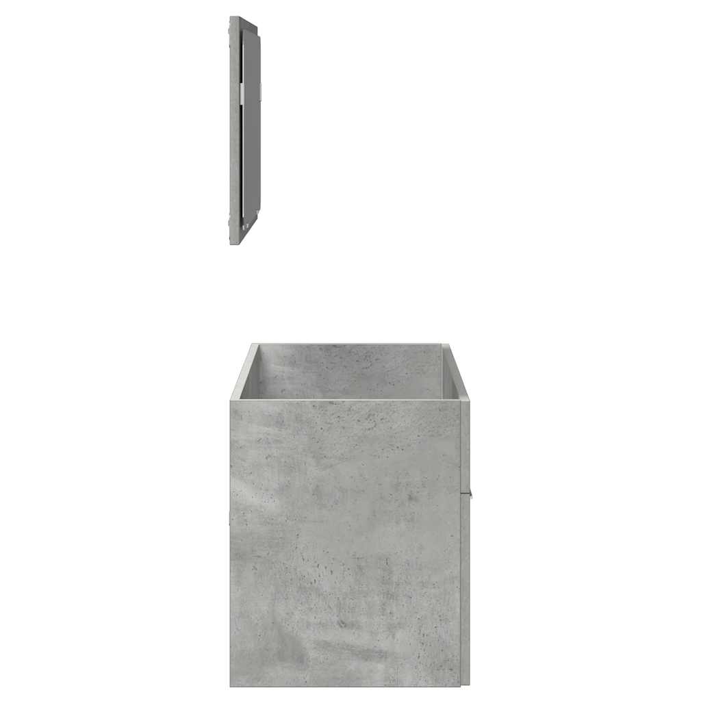 Badkamerkast met spiegel bewerkt hout betongrijs is nu te koop bij PeponiXL, paradijselijk wonen!