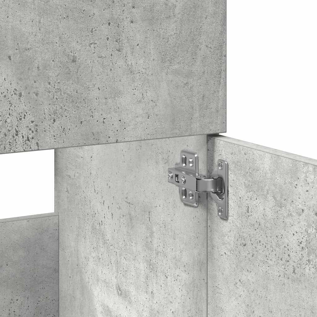 Badkamerkast met spiegel bewerkt hout betongrijs is nu te koop bij PeponiXL, paradijselijk wonen!
