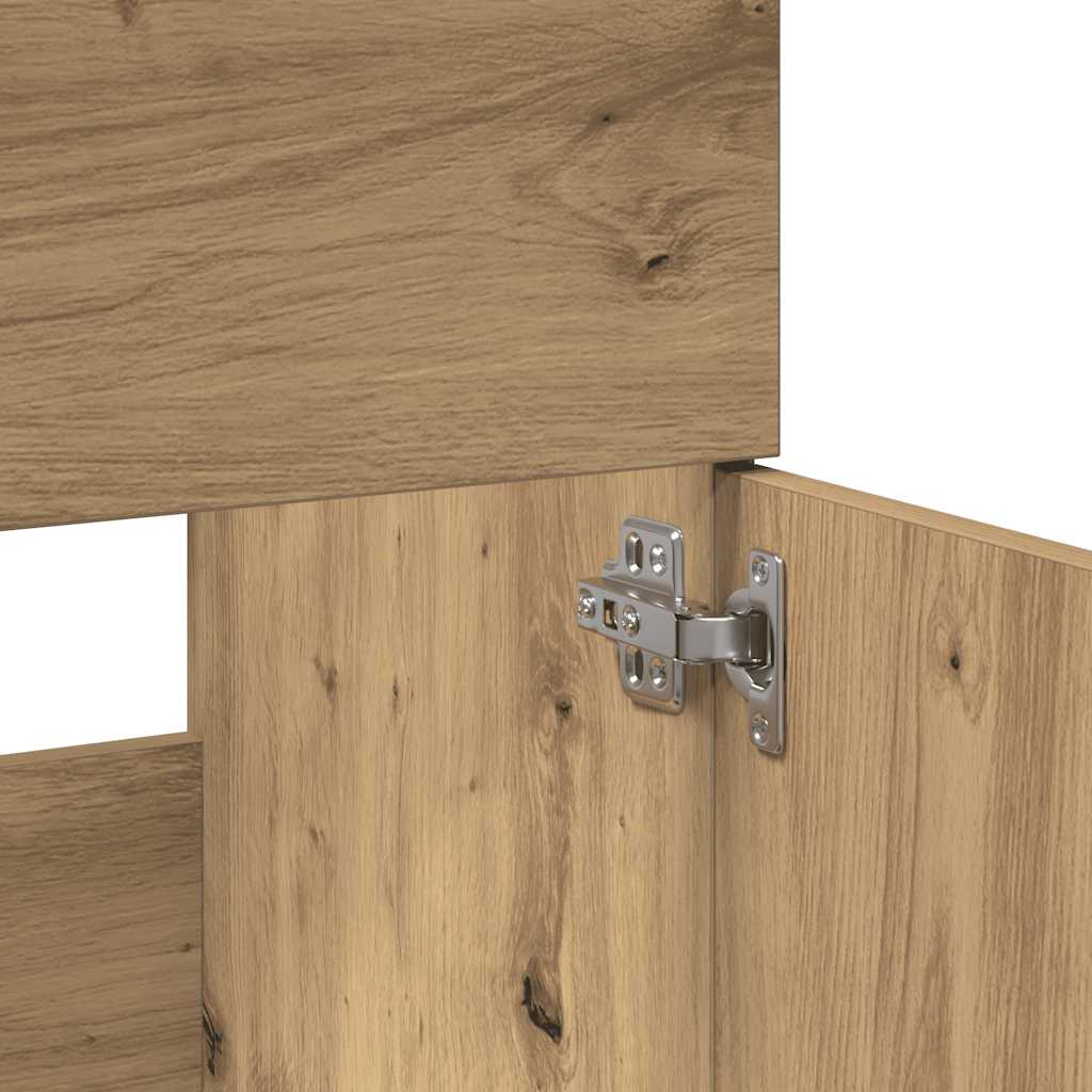 Badkamerkast met spiegel bewerkt hout artisanaal eikenkleurig is nu te koop bij PeponiXL, paradijselijk wonen!