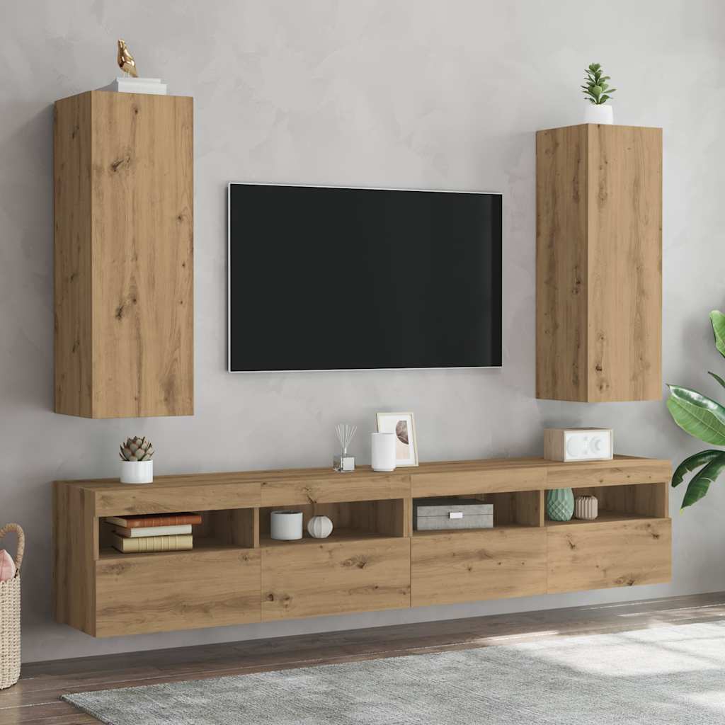 Tv-meubelen 2 st 30,5x30x90 cm bewerkt hout artisanaal eiken is nu te koop bij PeponiXL, paradijselijk wonen!