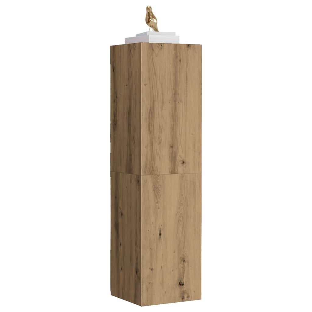 Tv-meubel 30,5x30x110 cm bewerkt hout artisanaal eikenkleur is nu te koop bij PeponiXL, paradijselijk wonen!