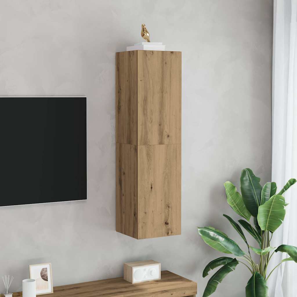 Tv-meubel 30,5x30x110 cm bewerkt hout artisanaal eikenkleur is nu te koop bij PeponiXL, paradijselijk wonen!
