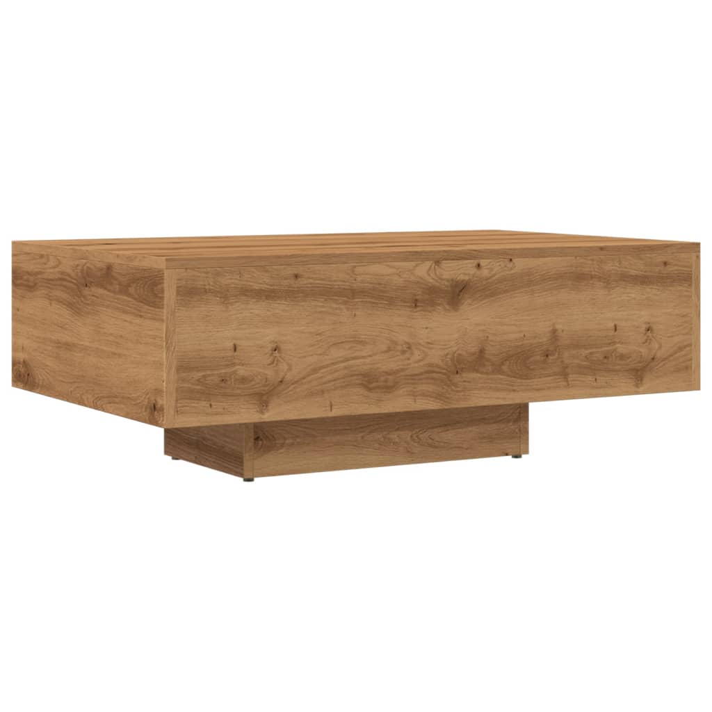 Salontafel 85x55x31 cm bewerkt hout artisanaal eikenkleurig is nu te koop bij PeponiXL, paradijselijk wonen!
