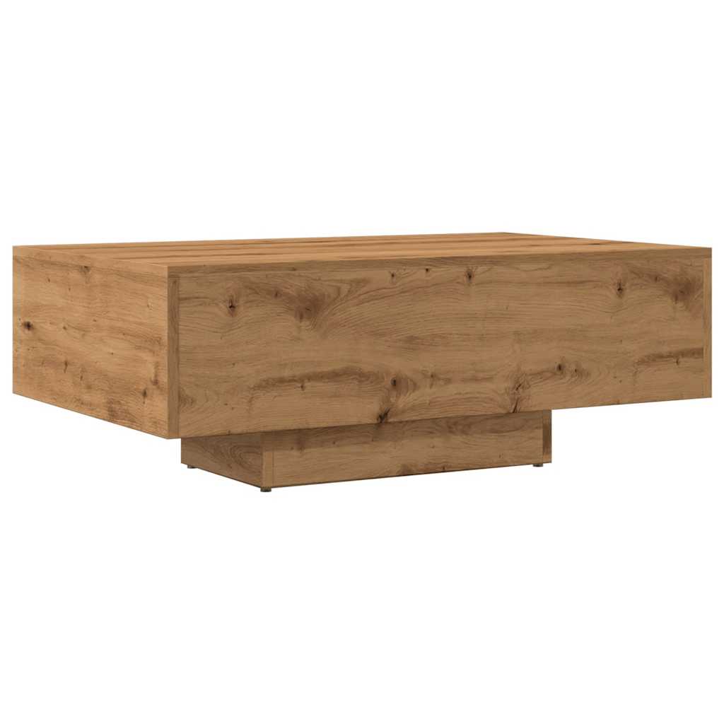 Salontafel 85x55x31 cm bewerkt hout artisanaal eikenkleurig is nu te koop bij PeponiXL, paradijselijk wonen!
