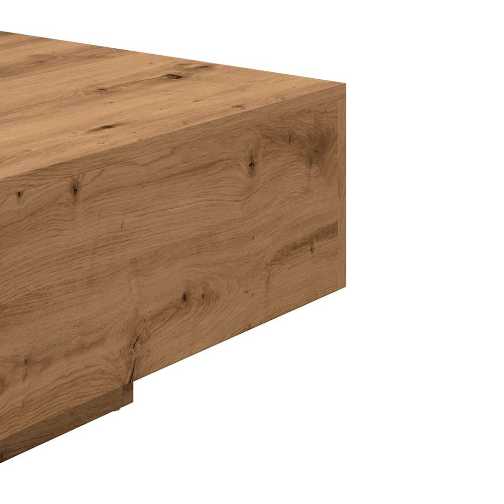 Salontafel 85x55x31 cm bewerkt hout artisanaal eikenkleurig is nu te koop bij PeponiXL, paradijselijk wonen!