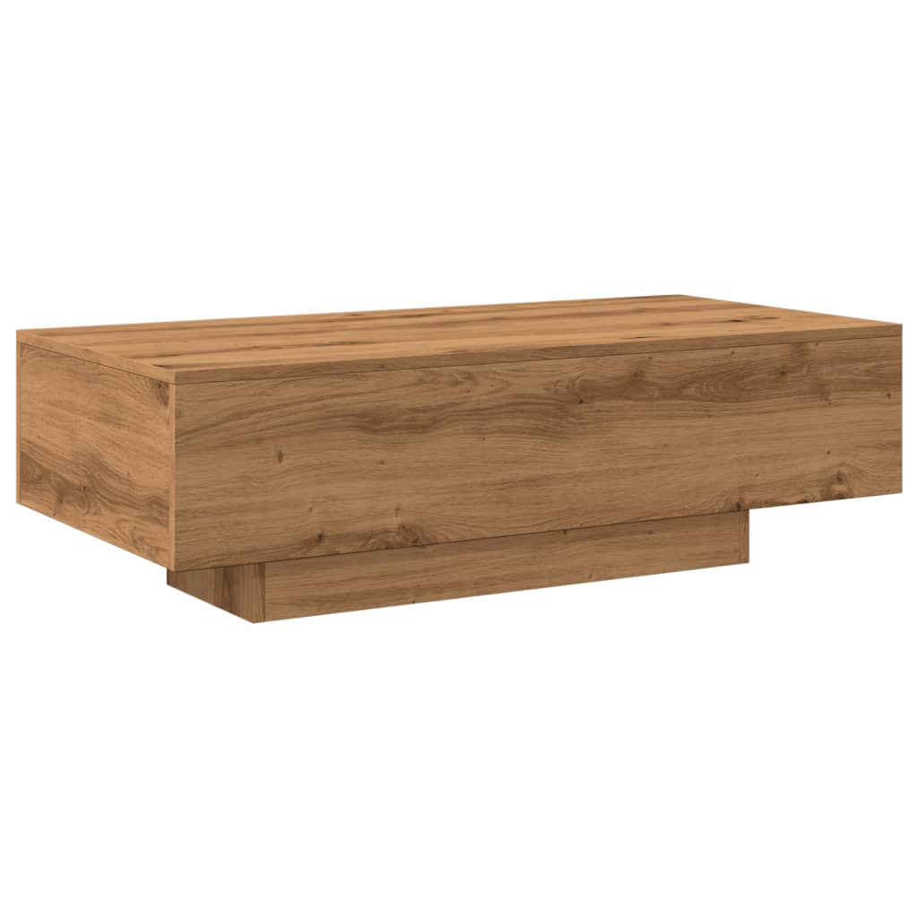 Salontafel 100x49,5x31 cm bewerkt hout artisanaal eikenkleur is nu te koop bij PeponiXL, paradijselijk wonen!