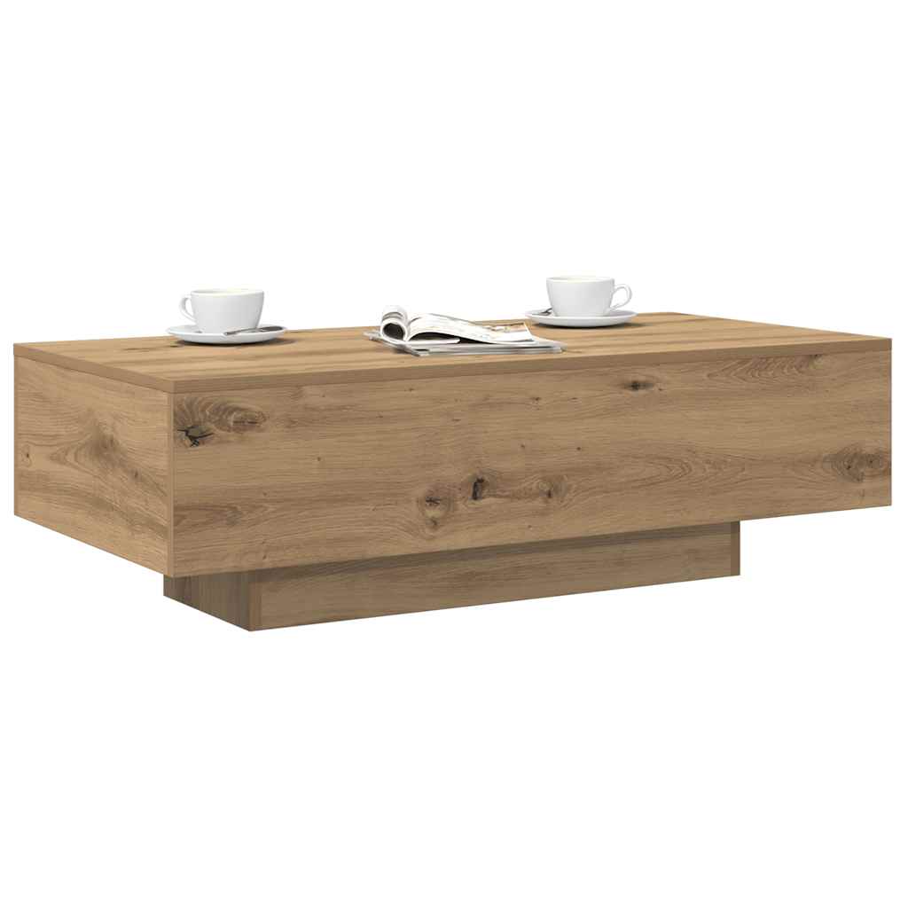 Salontafel 100x49,5x31 cm bewerkt hout artisanaal eikenkleur is nu te koop bij PeponiXL, paradijselijk wonen!