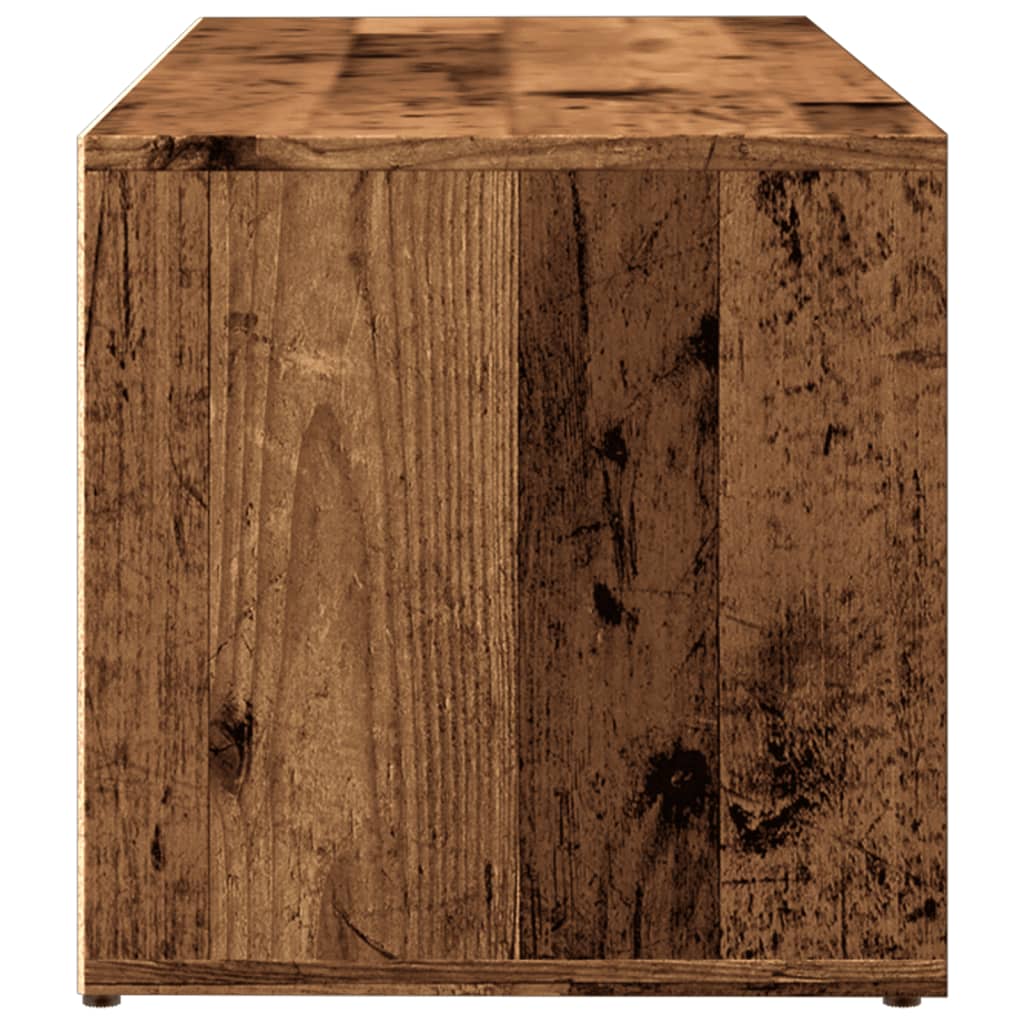Schoenenopbergbank 105x35x35 cm bewerkt hout oud houtkleurig is nu te koop bij PeponiXL, paradijselijk wonen!