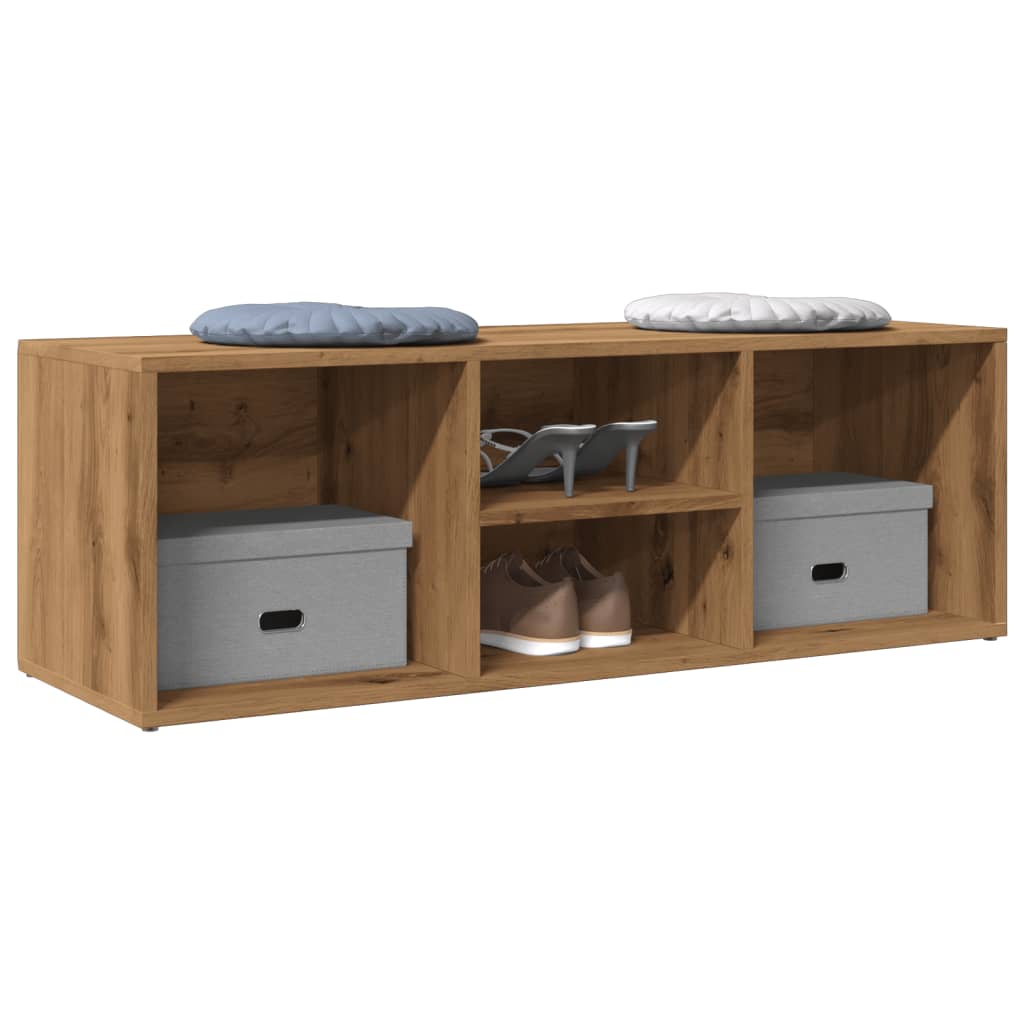 Schoenenopbergbank 105x35x35 cm bewerkt hout artisanaal eiken is nu te koop bij PeponiXL, paradijselijk wonen!