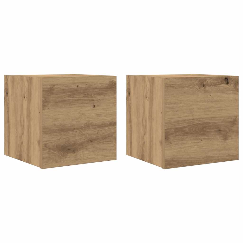 Tv-wandmeubelen 2 st 30,5x30x30 cm artisanaal eikenkleurig is nu te koop bij PeponiXL, paradijselijk wonen!