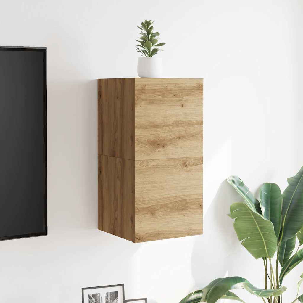 Tv-wandmeubelen 2 st 30,5x30x30 cm artisanaal eikenkleurig is nu te koop bij PeponiXL, paradijselijk wonen!