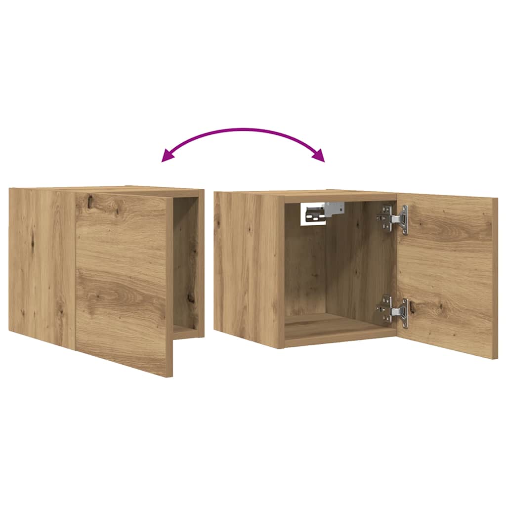 Tv-wandmeubelen 2 st 30,5x30x30 cm artisanaal eikenkleurig is nu te koop bij PeponiXL, paradijselijk wonen!
