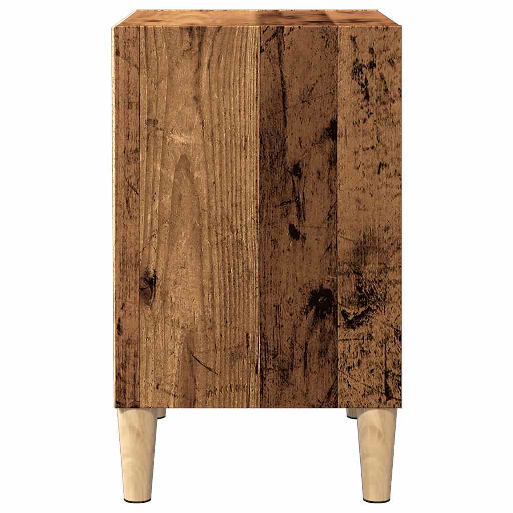 Nachtkastjes 2 st 40x30x50 cm bewerkt hout oud houtkleurig is nu te koop bij PeponiXL, paradijselijk wonen!