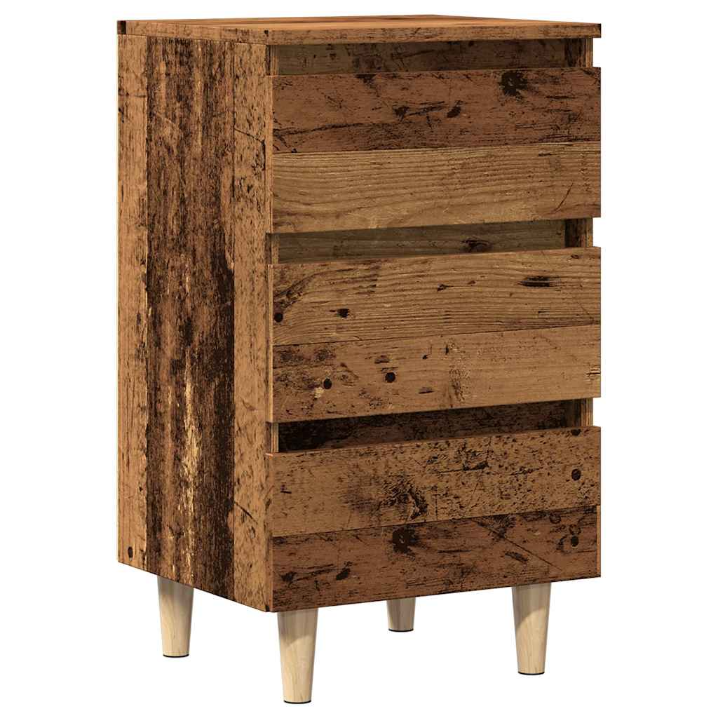 Nachtkastje 40x35x69 cm bewerkt hout oud houtkleurig is nu te koop bij PeponiXL, paradijselijk wonen!