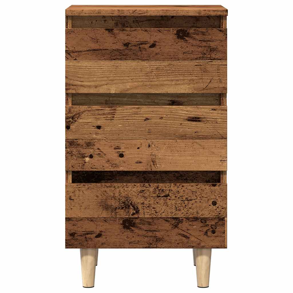 Nachtkastje 40x35x69 cm bewerkt hout oud houtkleurig is nu te koop bij PeponiXL, paradijselijk wonen!