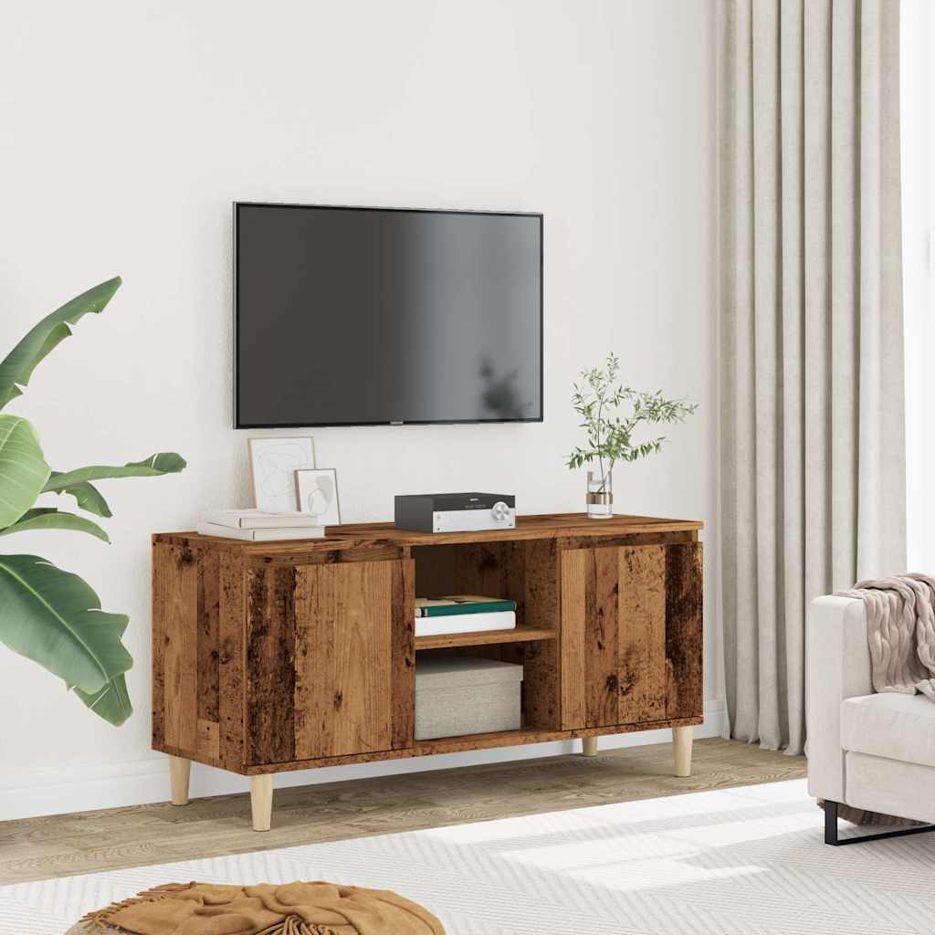 Tv-meubel 102x35x50 cm bewerkt hout oud houtkleurig is nu te koop bij PeponiXL, paradijselijk wonen!