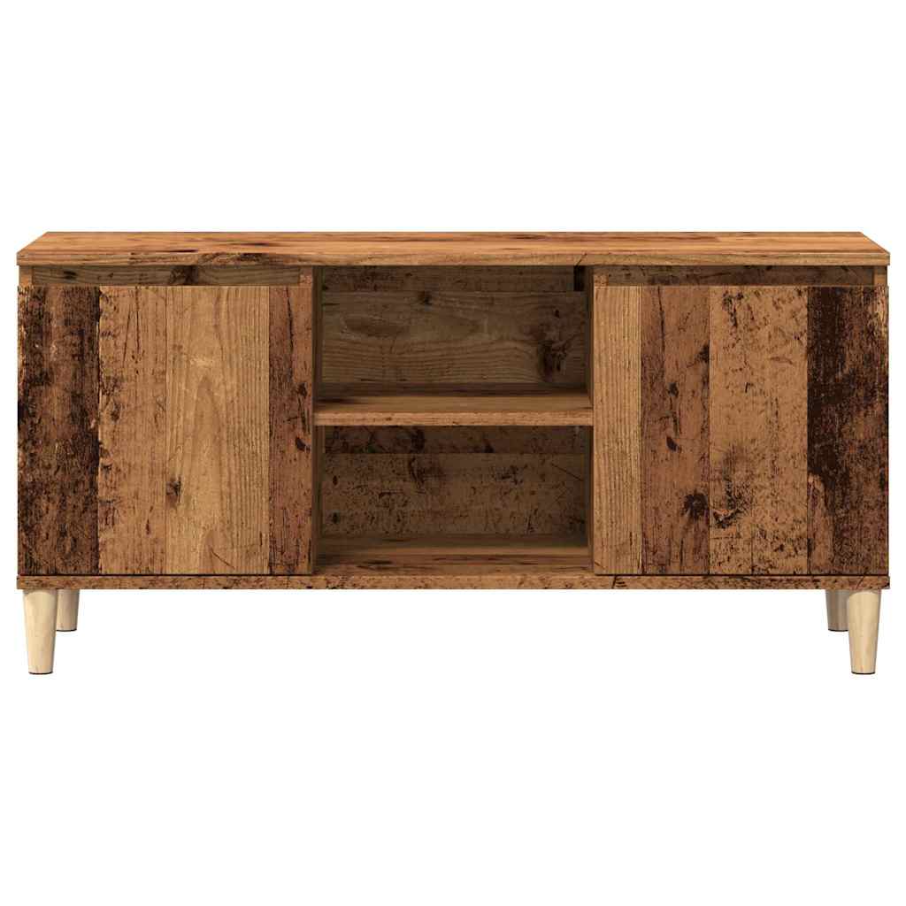 Tv-meubel 102x35x50 cm bewerkt hout oud houtkleurig is nu te koop bij PeponiXL, paradijselijk wonen!