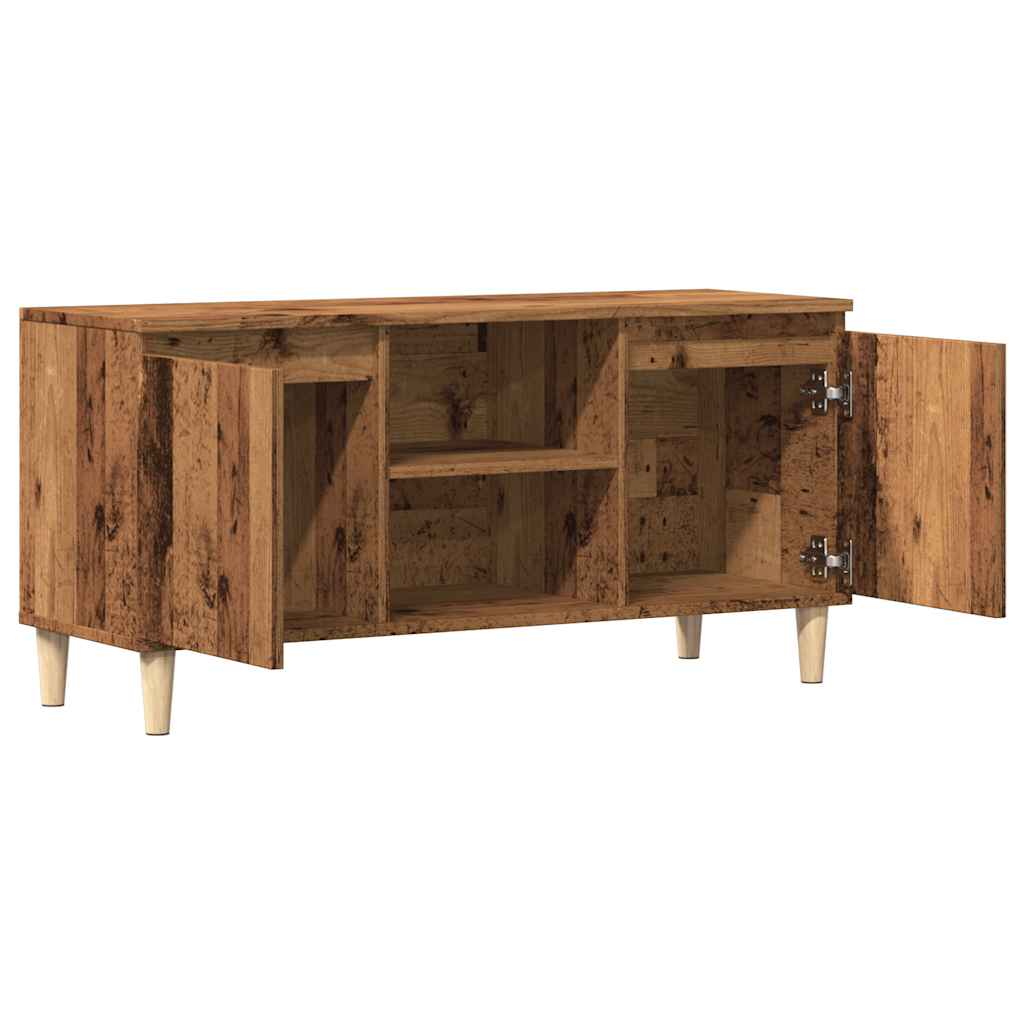 Tv-meubel 102x35x50 cm bewerkt hout oud houtkleurig is nu te koop bij PeponiXL, paradijselijk wonen!