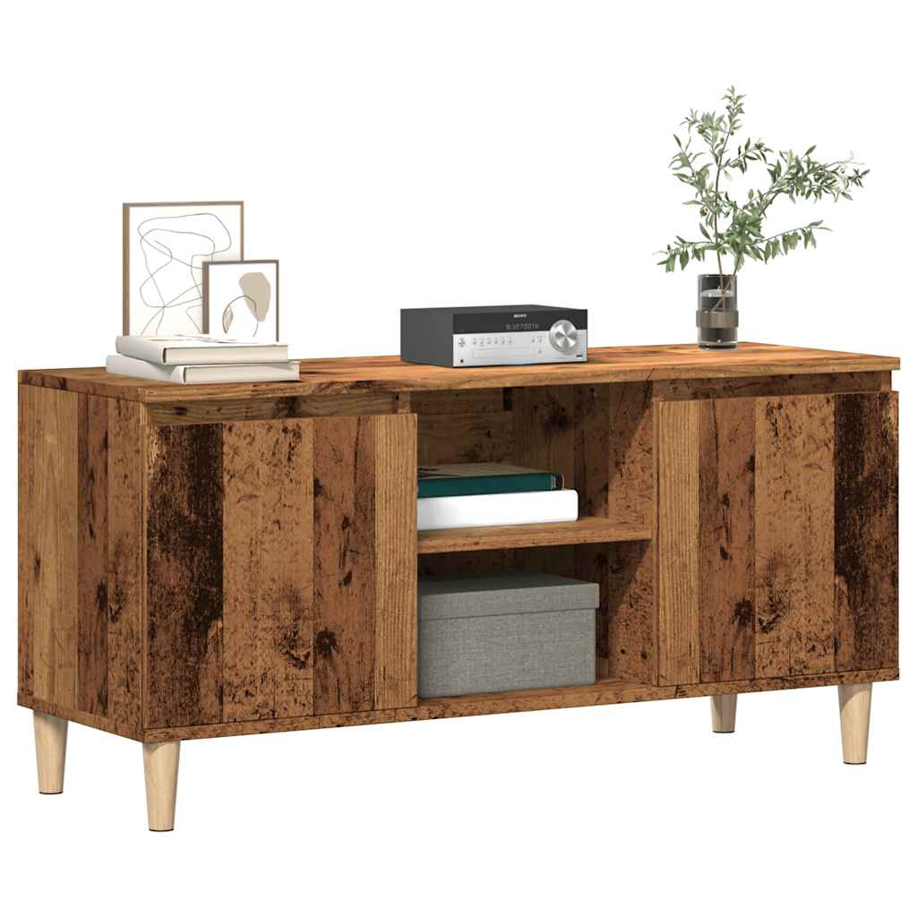 Tv-meubel 102x35x50 cm bewerkt hout oud houtkleurig is nu te koop bij PeponiXL, paradijselijk wonen!