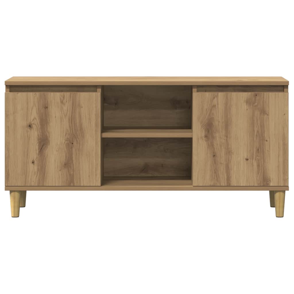 Tv-meubel 102x35x50 cm bewerkt hout artisanaal eikenkleur is nu te koop bij PeponiXL, paradijselijk wonen!