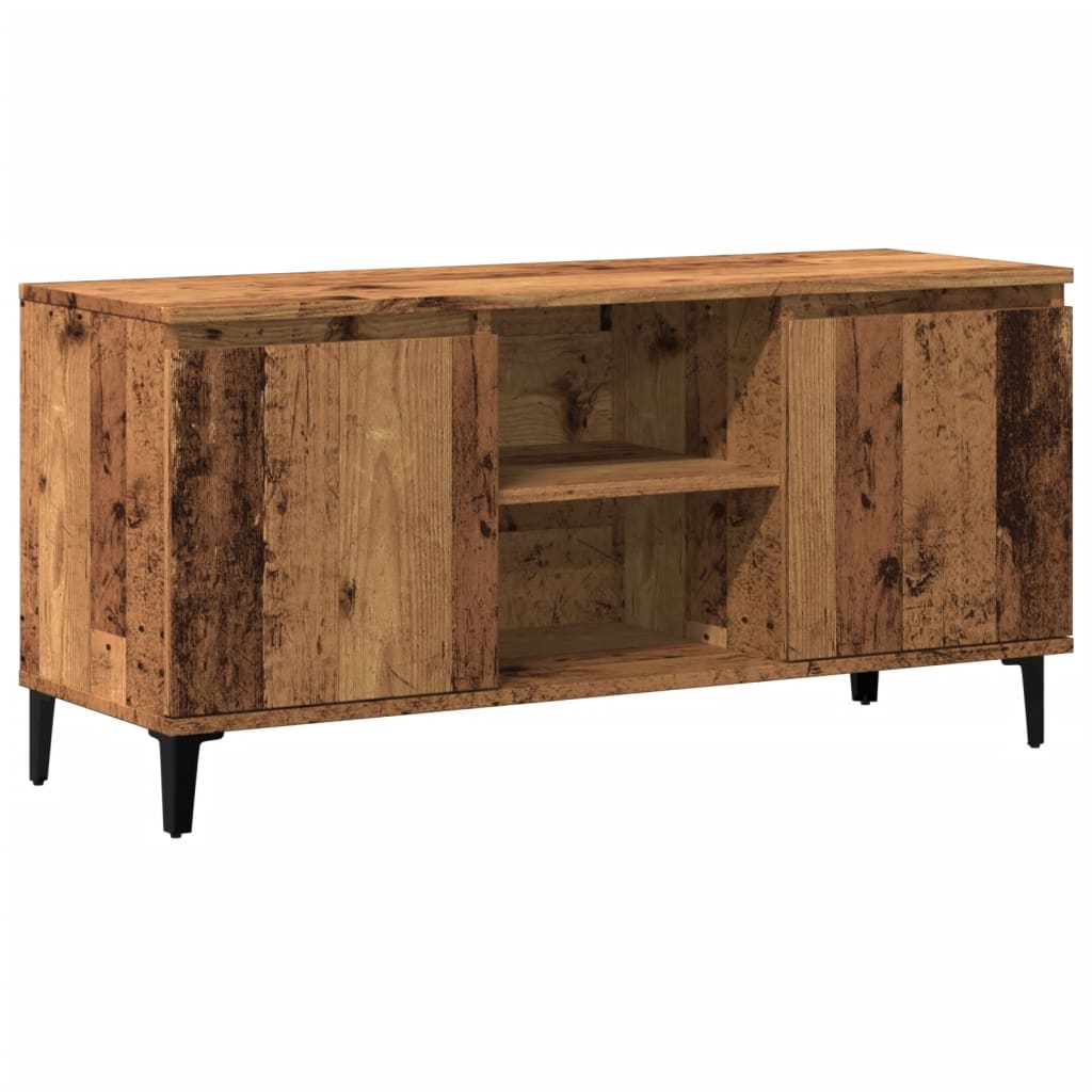 Tv-meubel 102x35x50 cm bewerkt hout oud houtkleurig is nu te koop bij PeponiXL, paradijselijk wonen!