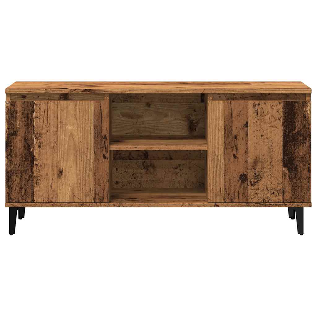 Tv-meubel 102x35x50 cm bewerkt hout oud houtkleurig is nu te koop bij PeponiXL, paradijselijk wonen!