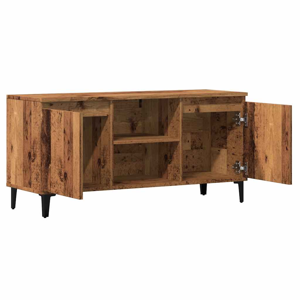 Tv-meubel 102x35x50 cm bewerkt hout oud houtkleurig is nu te koop bij PeponiXL, paradijselijk wonen!