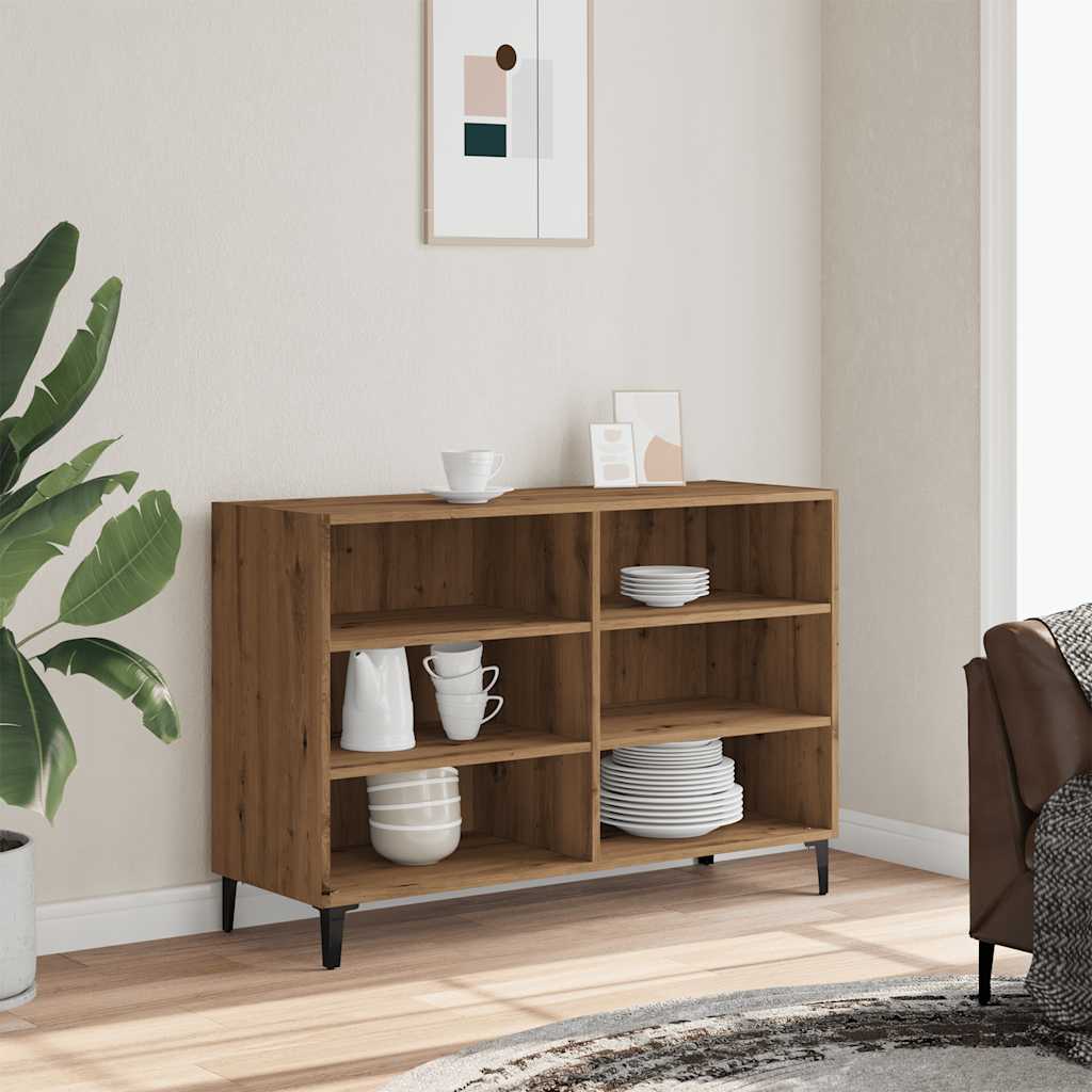 Dressoir 103,5x35x70 cm bewerkt hout artisanaal eikenkleurig is nu te koop bij PeponiXL, paradijselijk wonen!